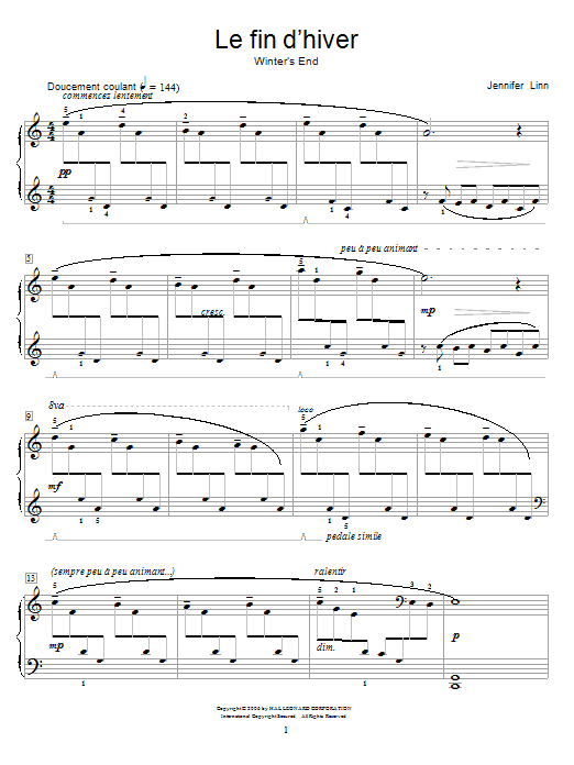 Jennifer Linn Le fin d'hiver (Winter's End) Sheet Music