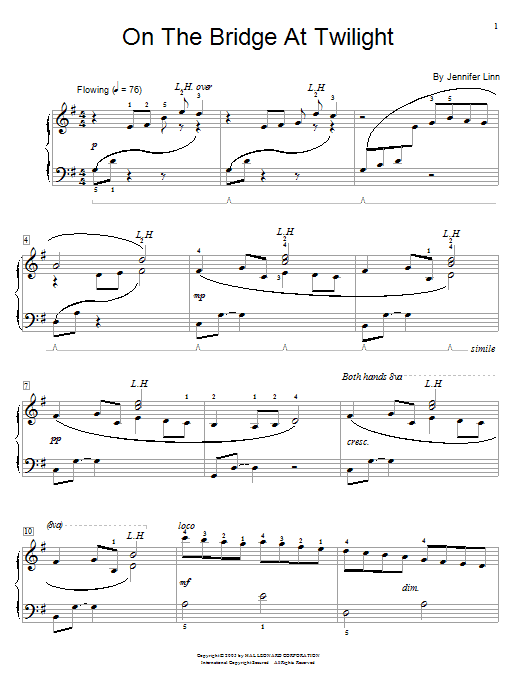 Jennifer Linn On The Bridge At Twilight Sheet Music