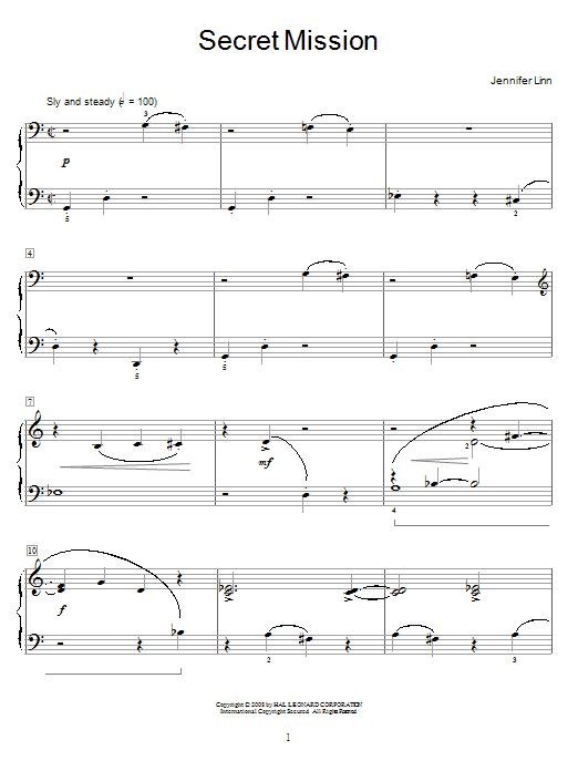 Jennifer Linn Secret Mission Sheet Music