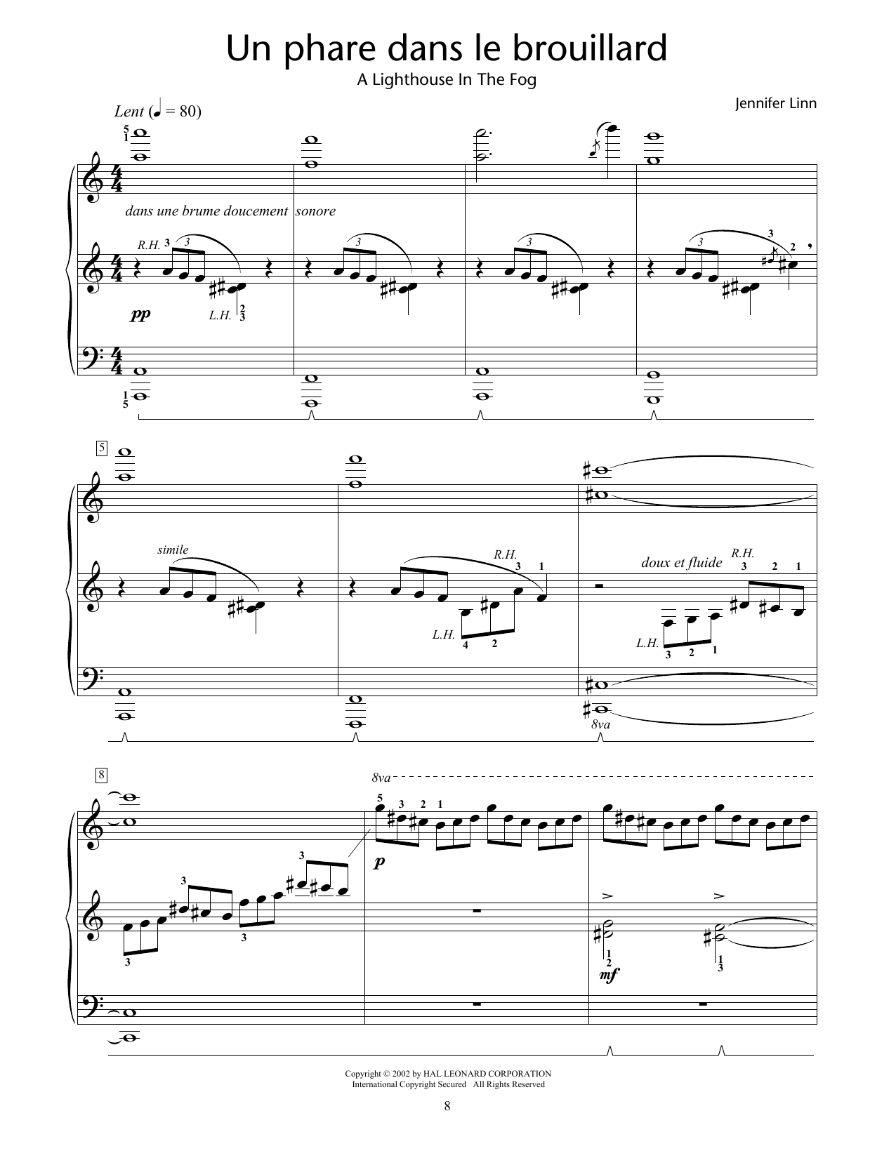 Jennifer Linn Un phare dans le brouillard (A Lighthouse In The Fog) Sheet Music