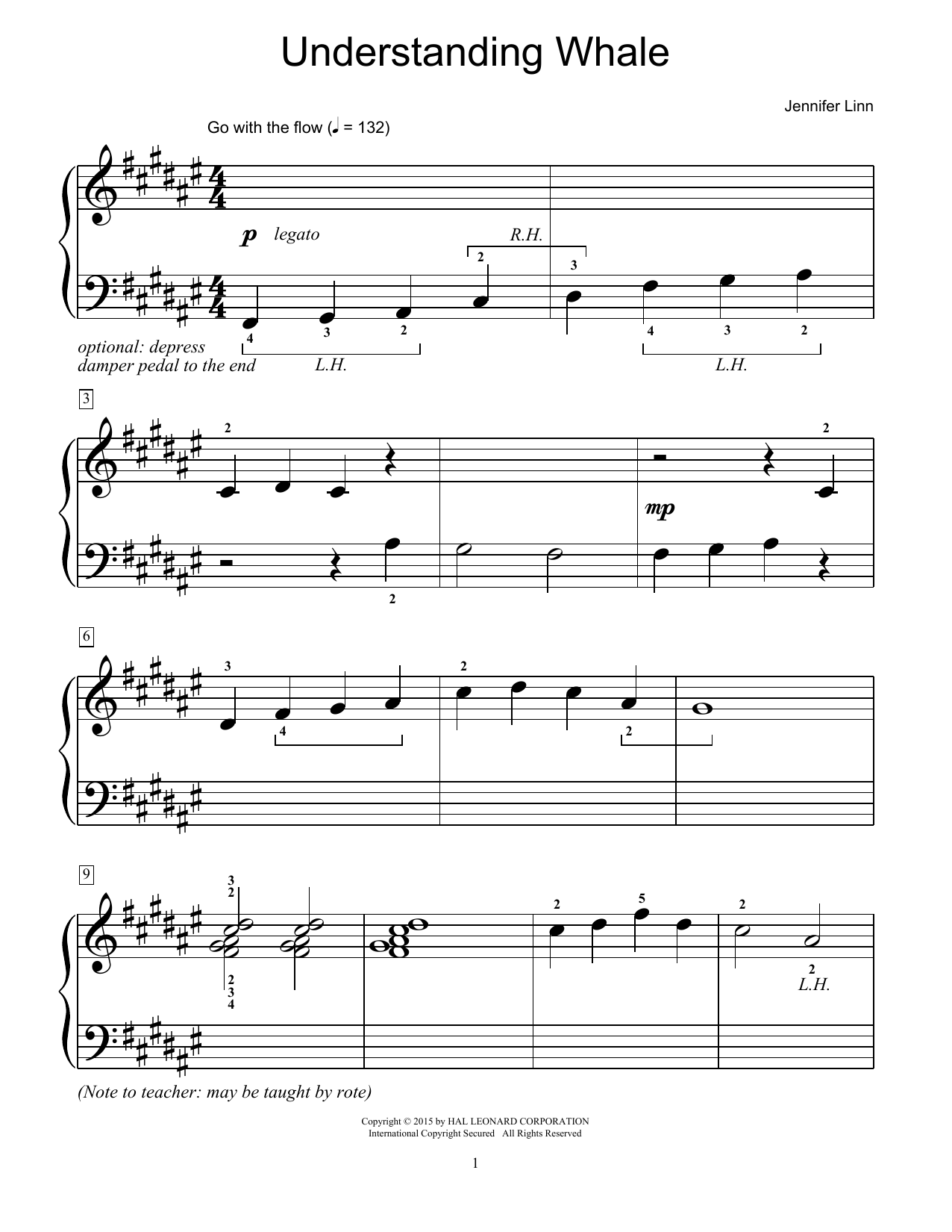 Jennifer Linn Understanding Whale Sheet Music