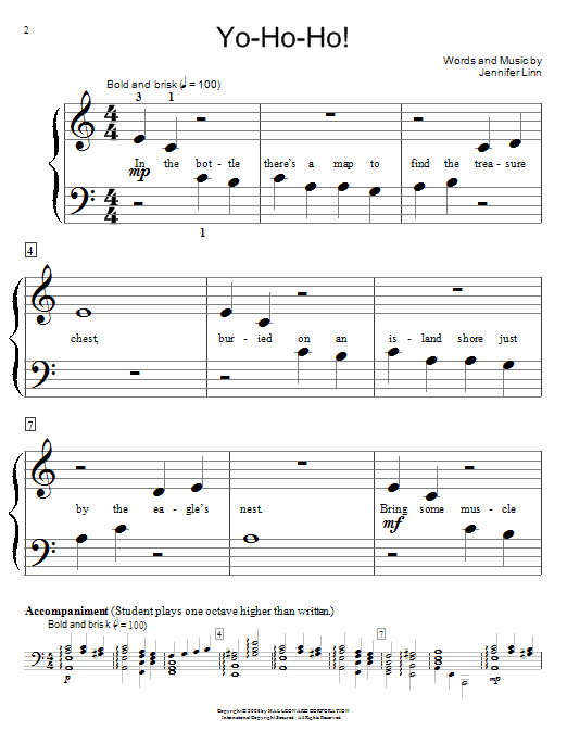 Jennifer Linn Yo-Ho-Ho! Sheet Music