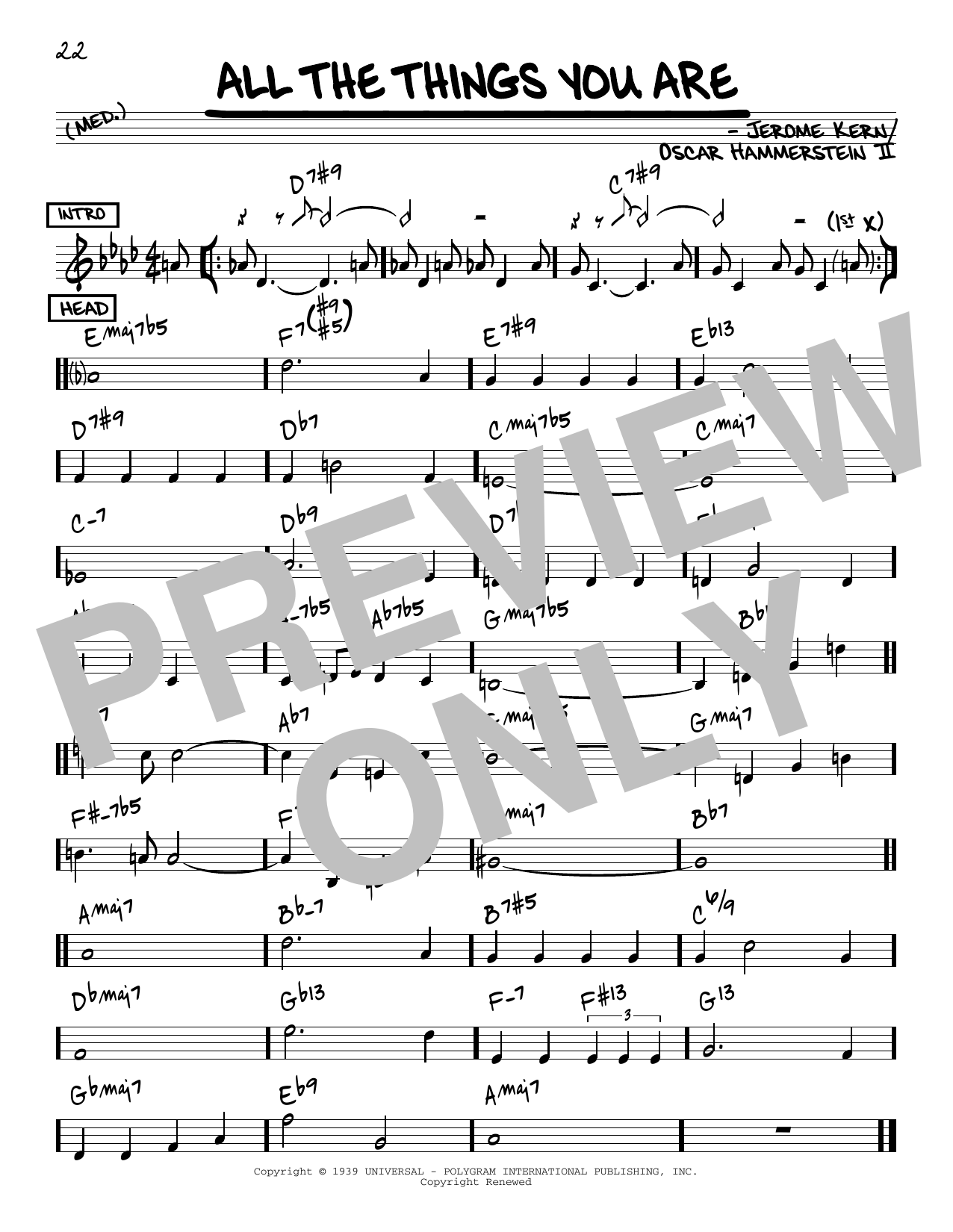 Jerome Kern All The Things You Are [Reharmonized version] (arr. Jack Grassel) Sheet Music