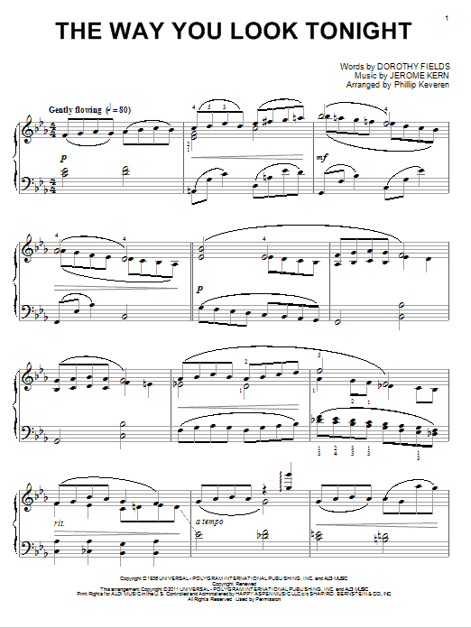 Jerome Kern The Way You Look Tonight (arr. Phillip Keveren) Sheet Music