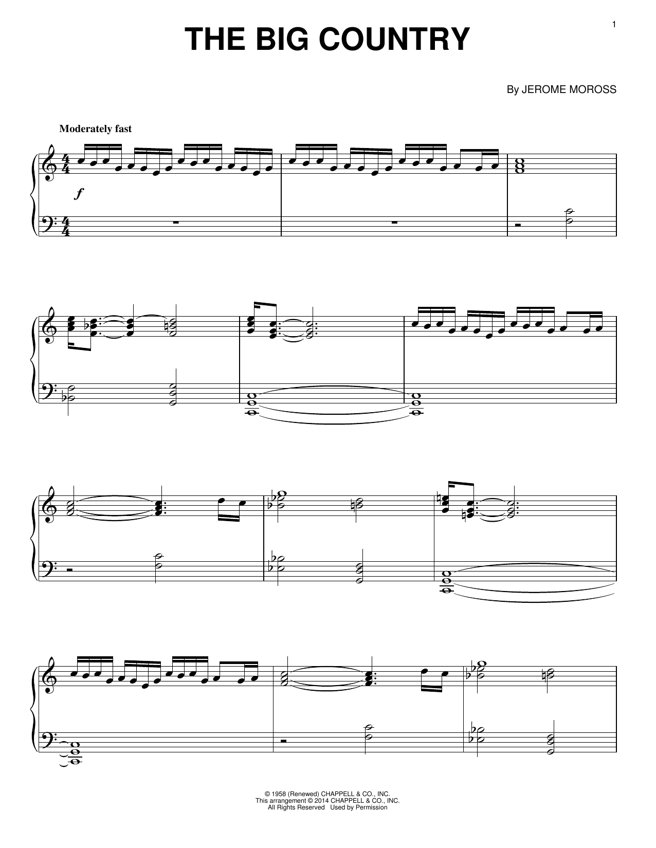 Jerome Moross The Big Country Sheet Music