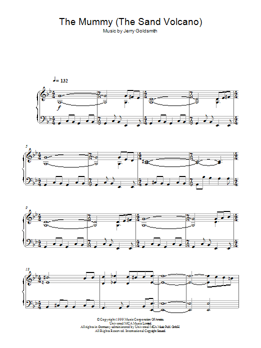 Jerry Goldsmith The Mummy (The Sand Volcano) Sheet Music