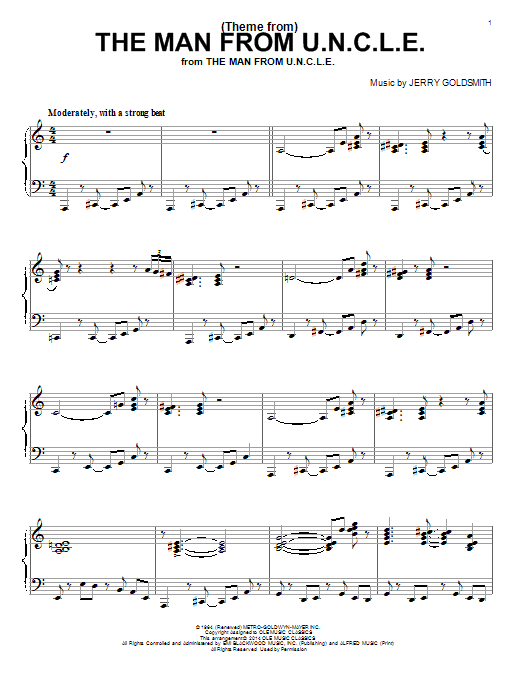 Jerry Goldsmith (Theme From) The Man From U.N.C.L.E. Sheet Music