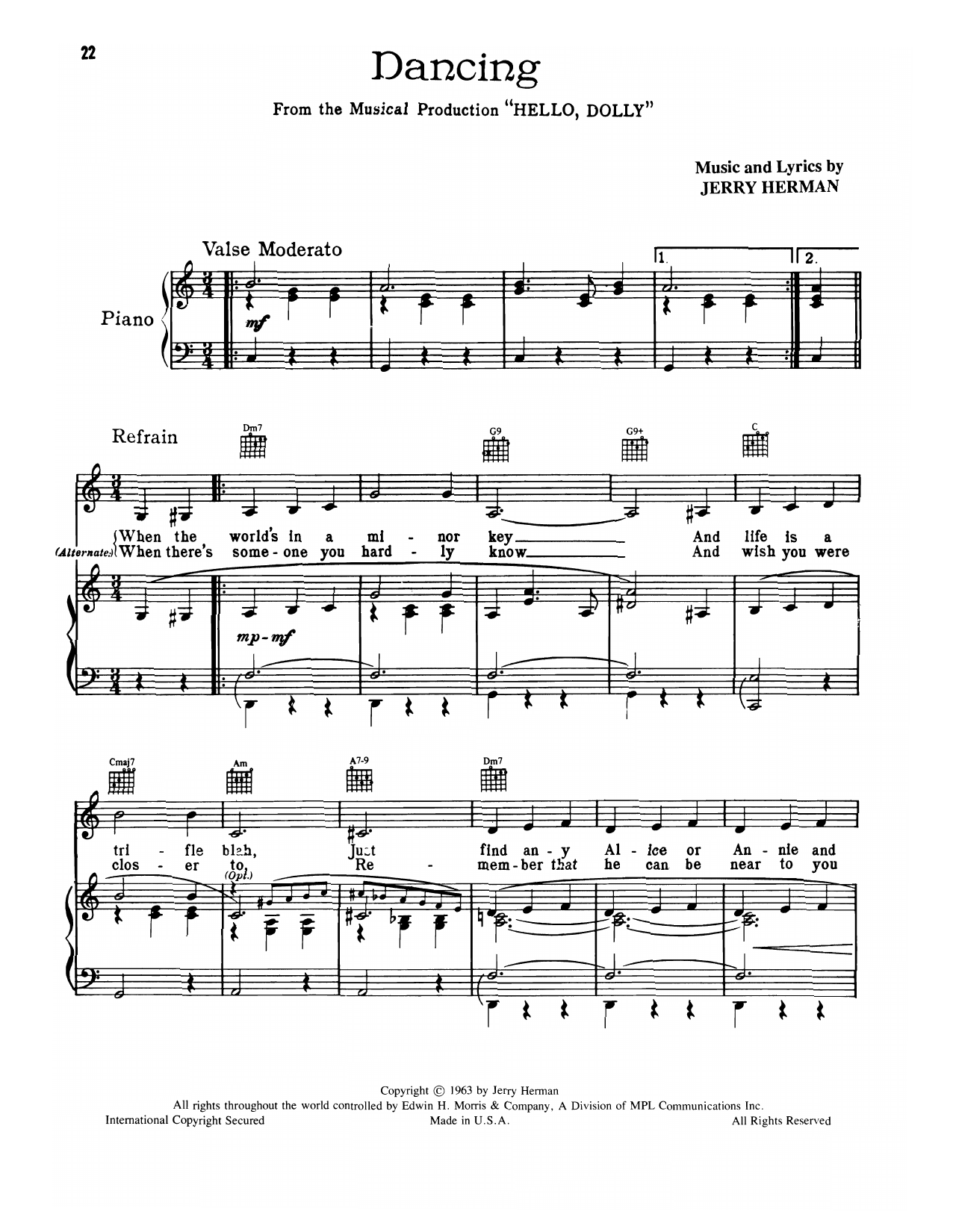 Jerry Herman Dancing (from Hello, Dolly!) Sheet Music