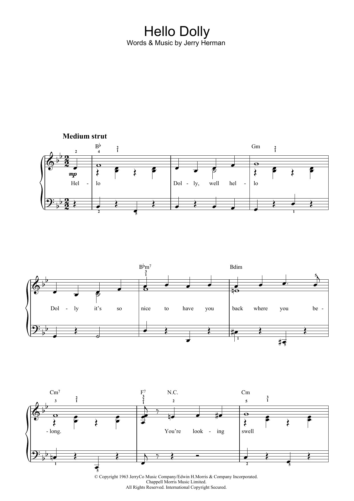 Jerry Herman Hello Dolly Sheet Music