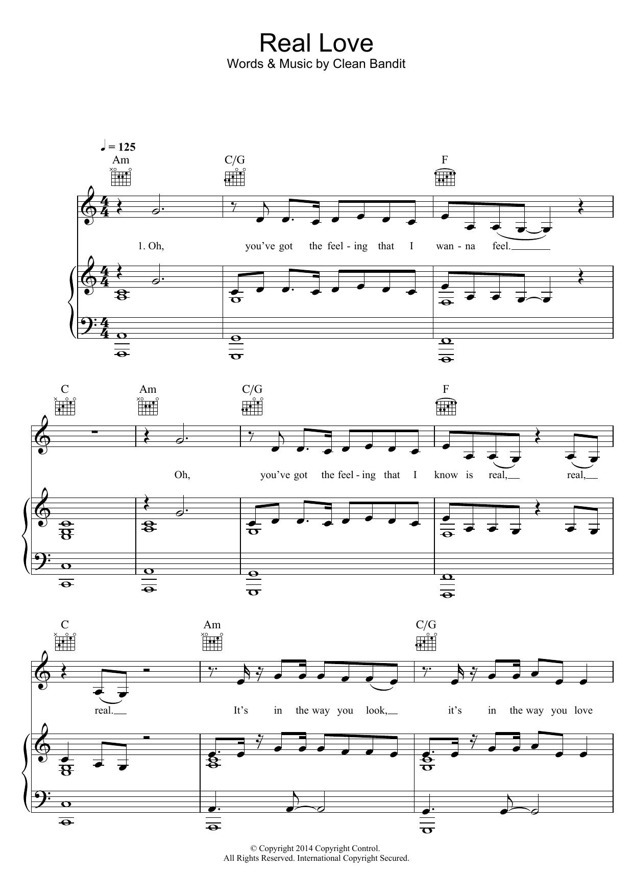 Jess Glynne Real Love (feat. Jess Glynne) Sheet Music