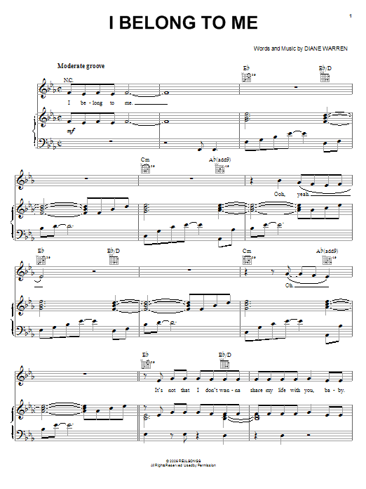 Jessica Simpson I Belong To Me Sheet Music