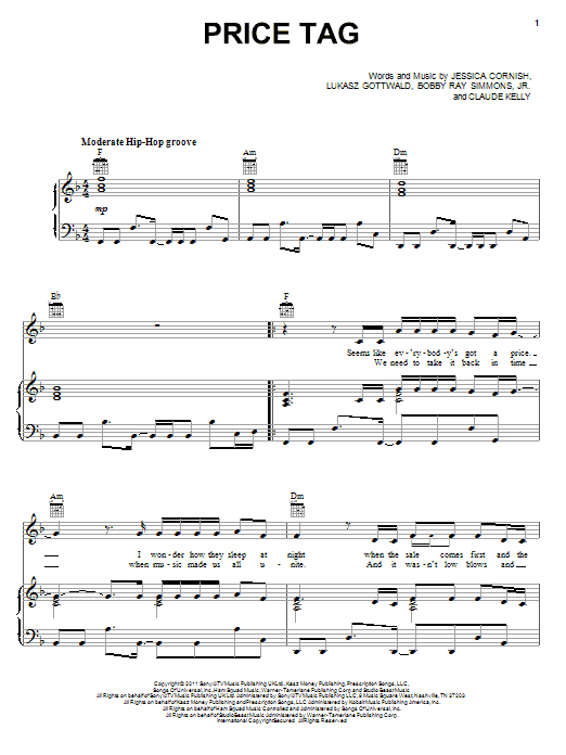 Jessie J featuring B.o.B. Price Tag Sheet Music