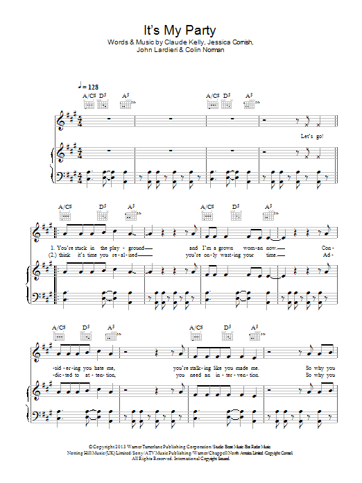 Jessie J It's My Party Sheet Music
