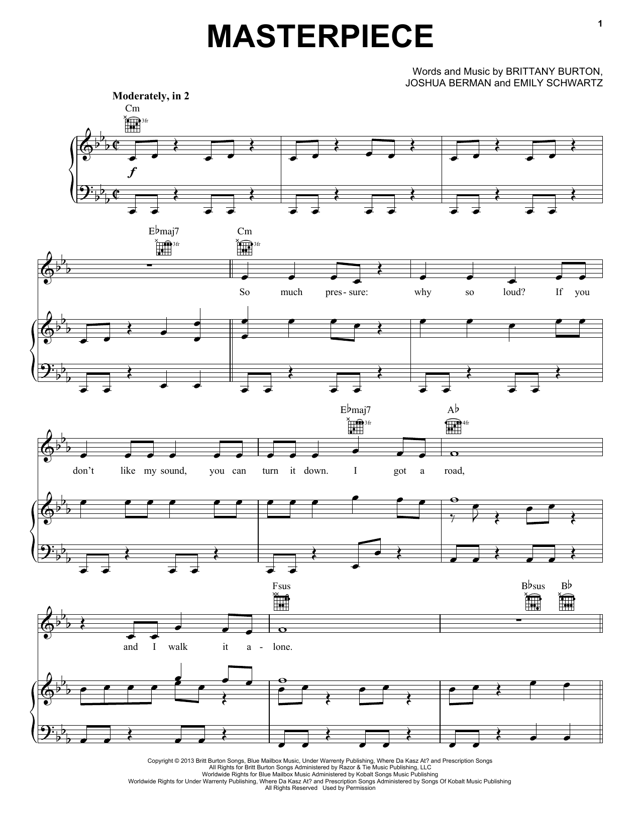 Jessie J Masterpiece Sheet Music