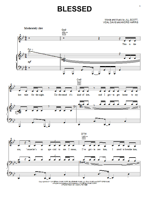 Jill Scott Blessed Sheet Music