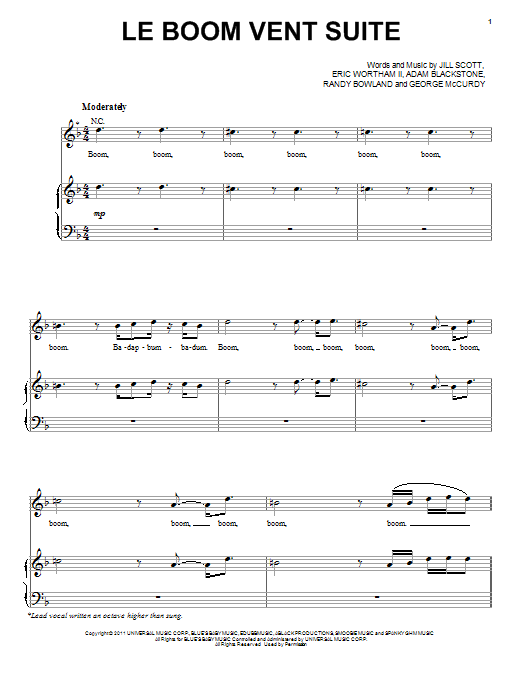Jill Scott Le Boom Vent Suite Sheet Music