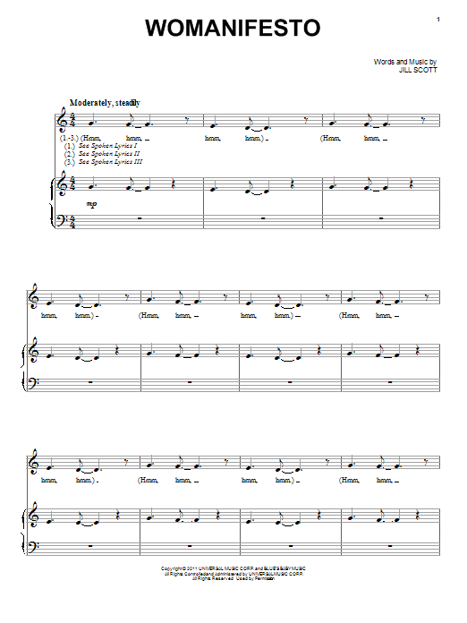 Jill Scott Womanifesto Sheet Music