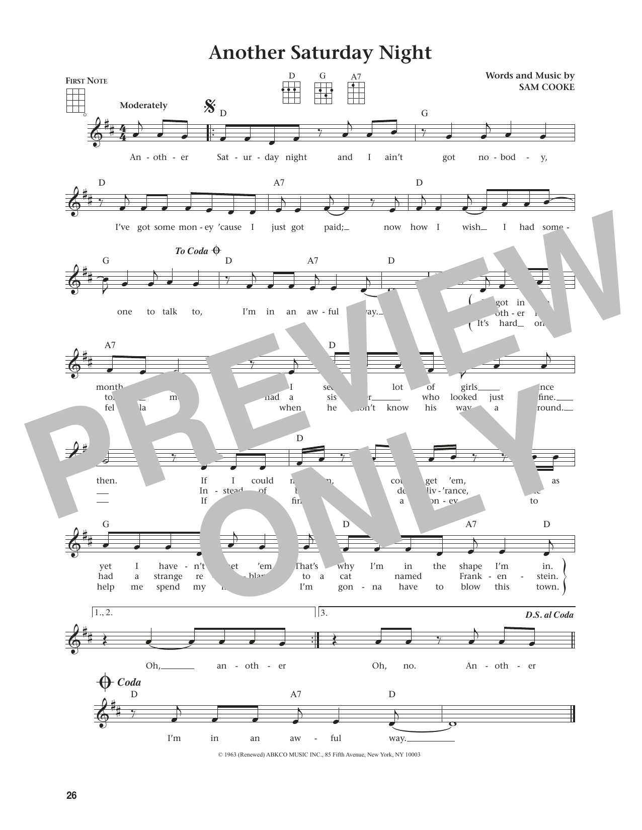 Jim Beloff Another Saturday Night (from The Daily Ukulele) (arr. Jim Beloff) Sheet Music