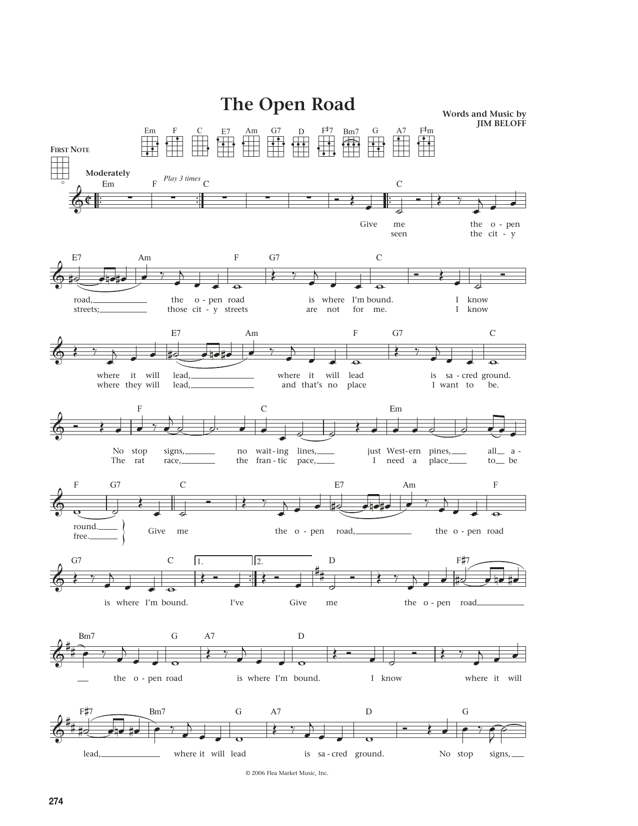 Jim Beloff The Open Road (from The Daily Ukulele) (arr. Liz and Jim Beloff) Sheet Music