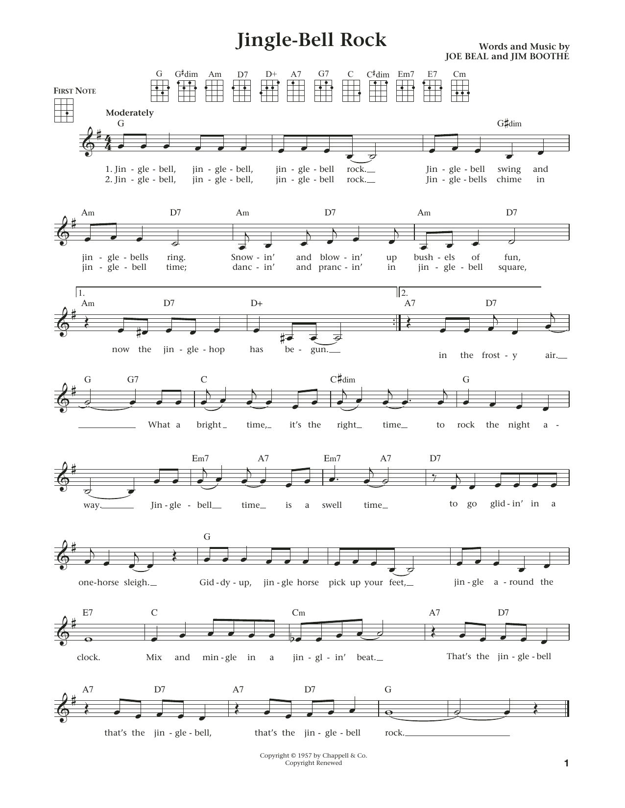 Jim Boothe Jingle Bell Rock (from The Daily Ukulele) (arr. Liz and Jim Beloff) Sheet Music