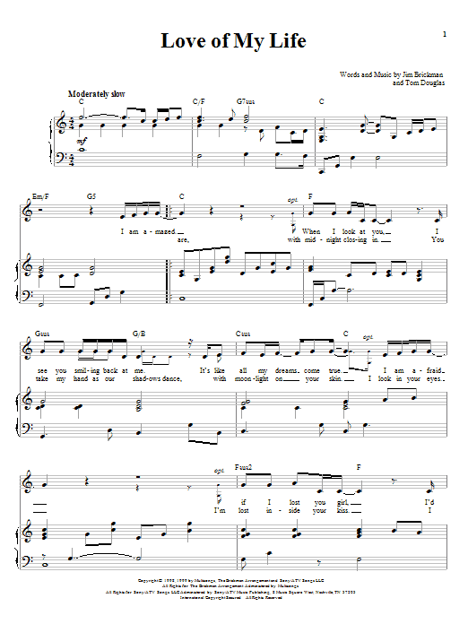 Jim Brickman Love Of My Life Sheet Music