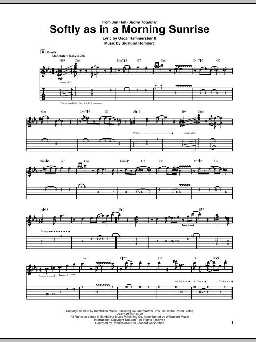 Jim Hall Softly As In A Morning Sunrise Sheet Music