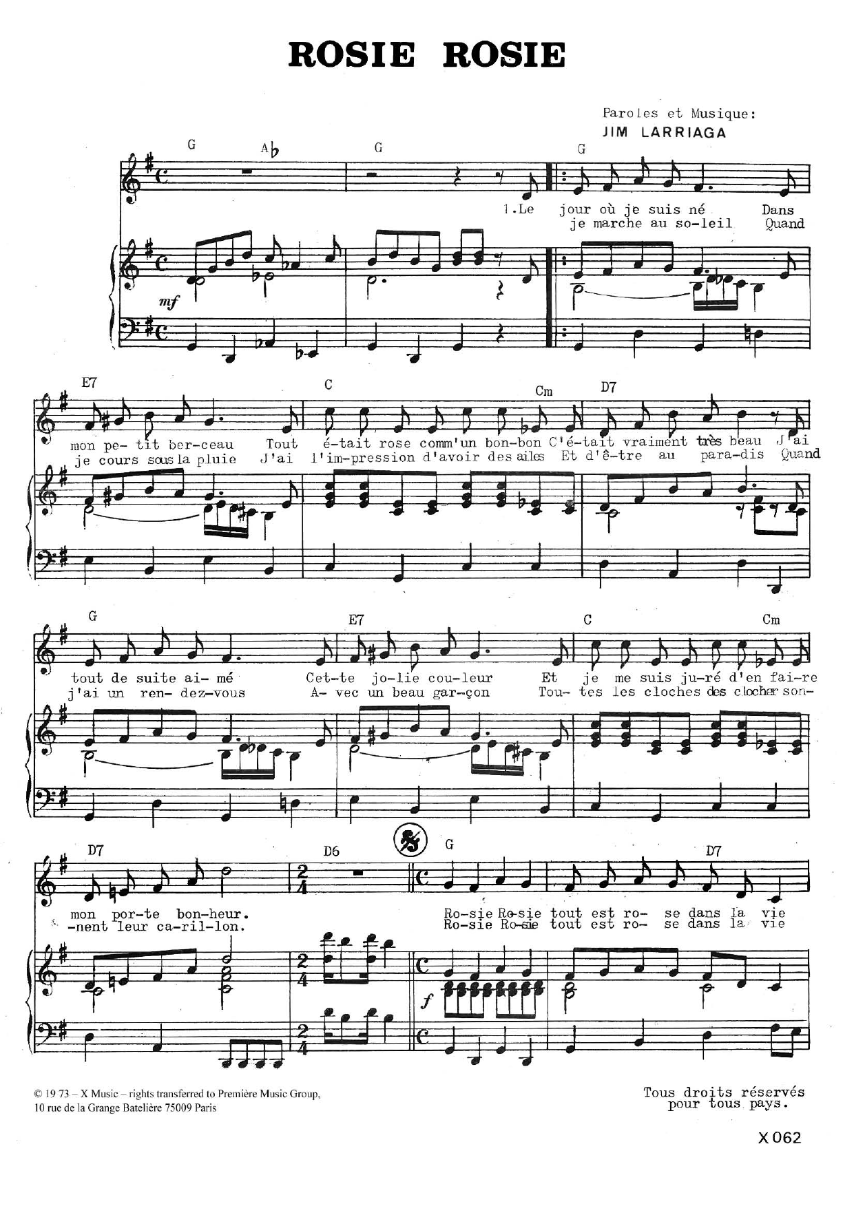 Jim Larriaga Rosie Rosie Sheet Music