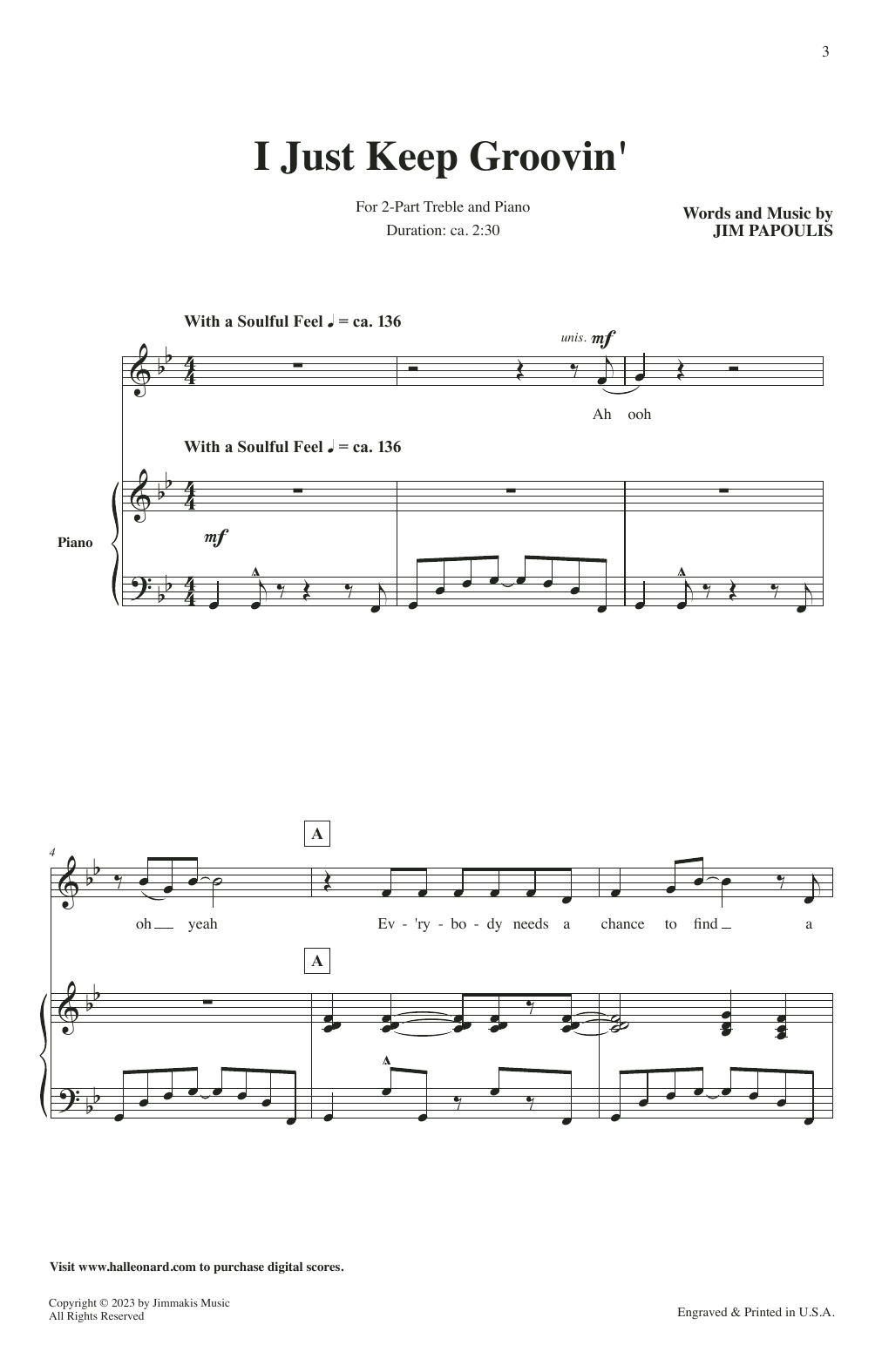 Jim Papoulis I Just Keep Groovin' Sheet Music