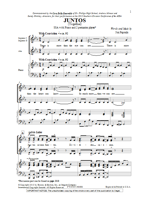 Jim Papoulis Juntos Sheet Music