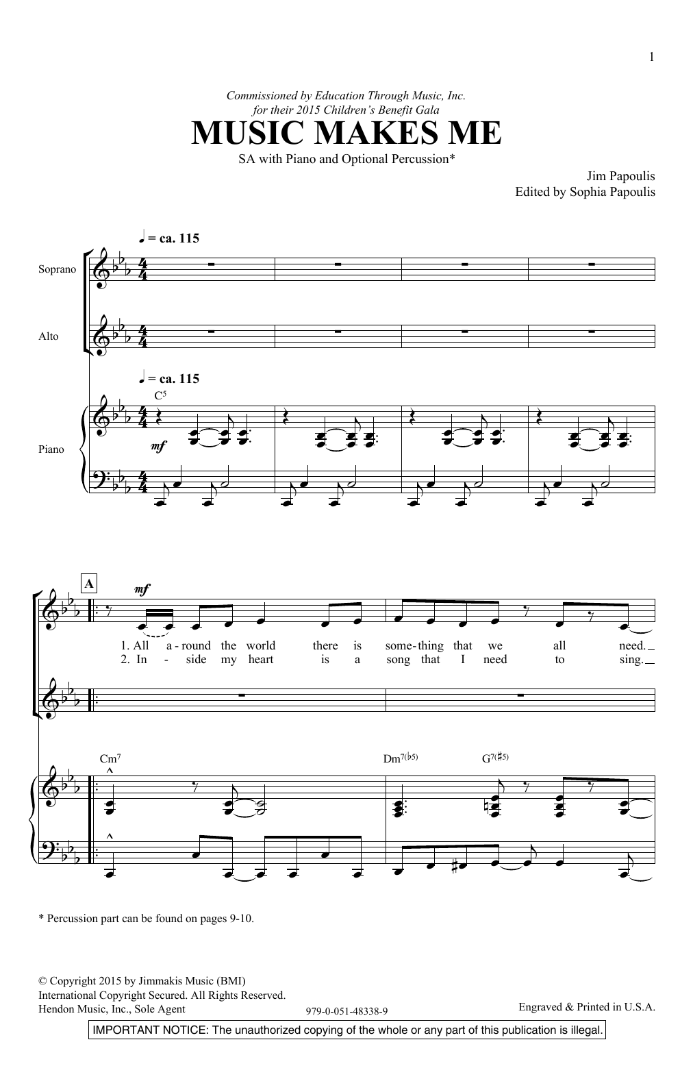 Jim Papoulis Music Makes Me Sheet Music