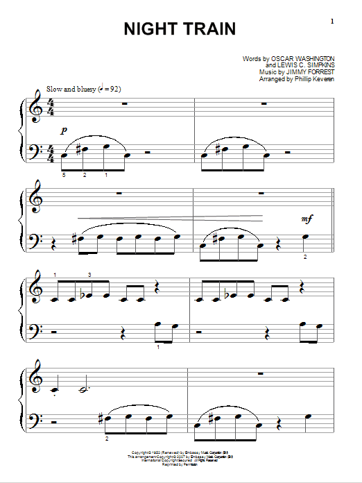 Jimmy Forrest Night Train (arr. Phillip Keveren) Sheet Music