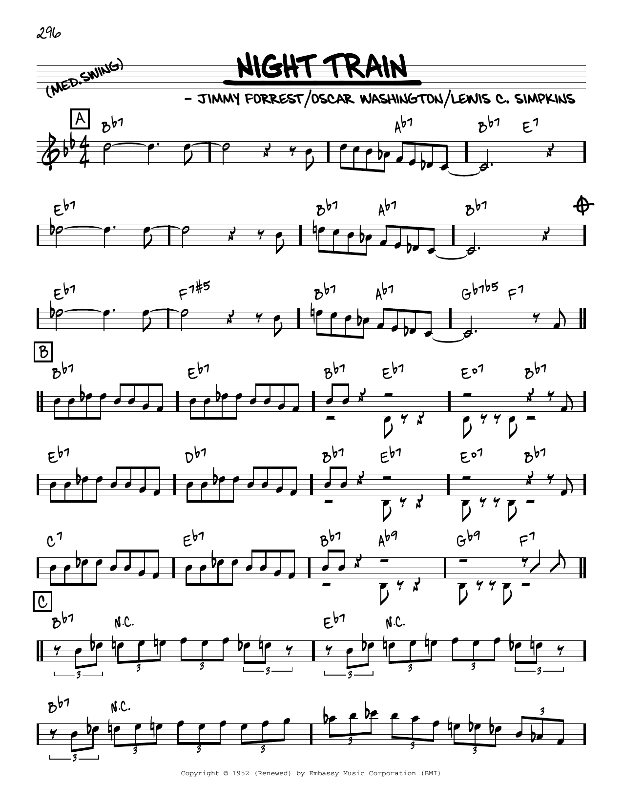 Jimmy Forrest Night Train [Reharmonized version] (arr. Jack Grassel) Sheet Music