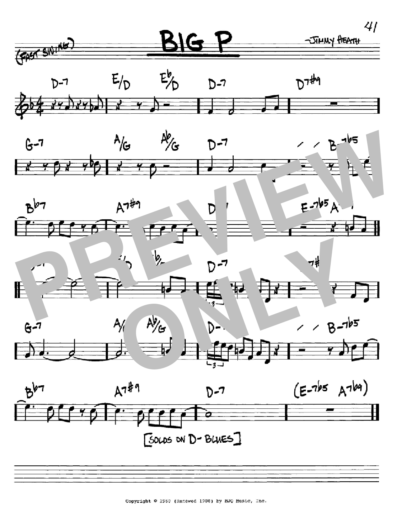 Jimmy Heath Big P Sheet Music