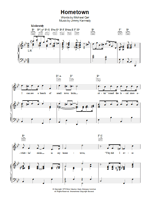 Jimmy Kennedy Hometown Sheet Music
