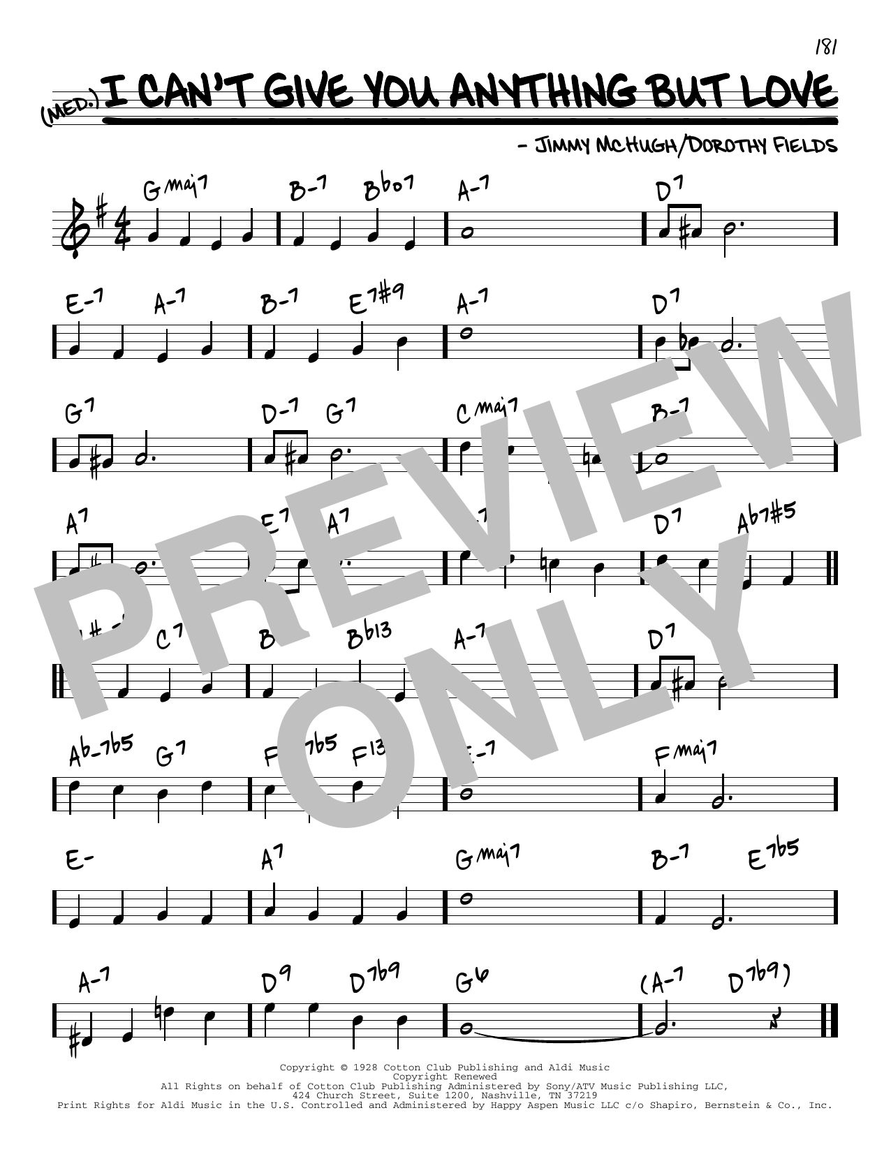 Jimmy McHugh and Dorothy Fields I Can't Give You Anything But Love [Reharmonized version] (arr. Jack Grassel) Sheet Music