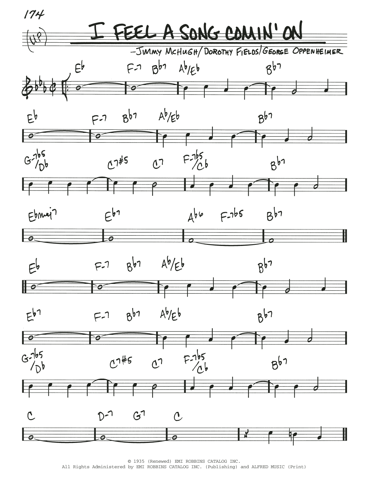Jimmy McHugh I Feel A Song Comin' On Sheet Music
