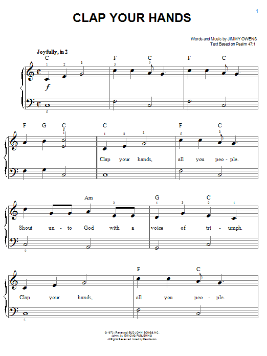 Jimmy Owens Clap Your Hands Sheet Music