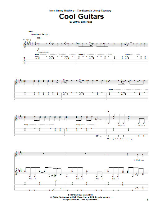 Jimmy Thackery Cool Guitars Sheet Music