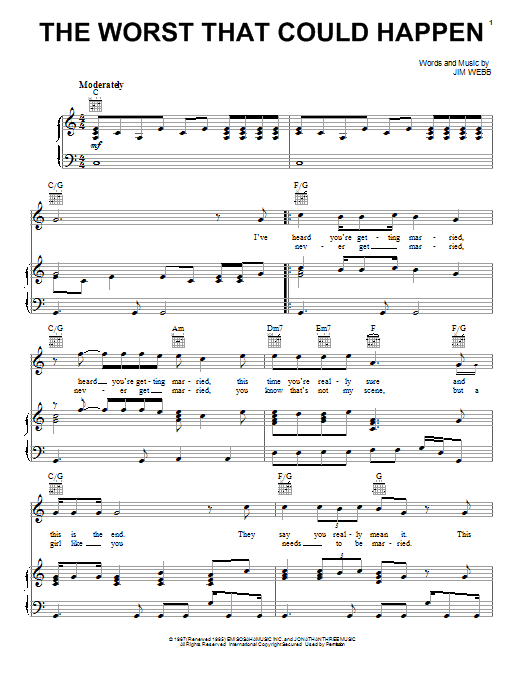 Jimmy Webb The Worst That Could Happen Sheet Music