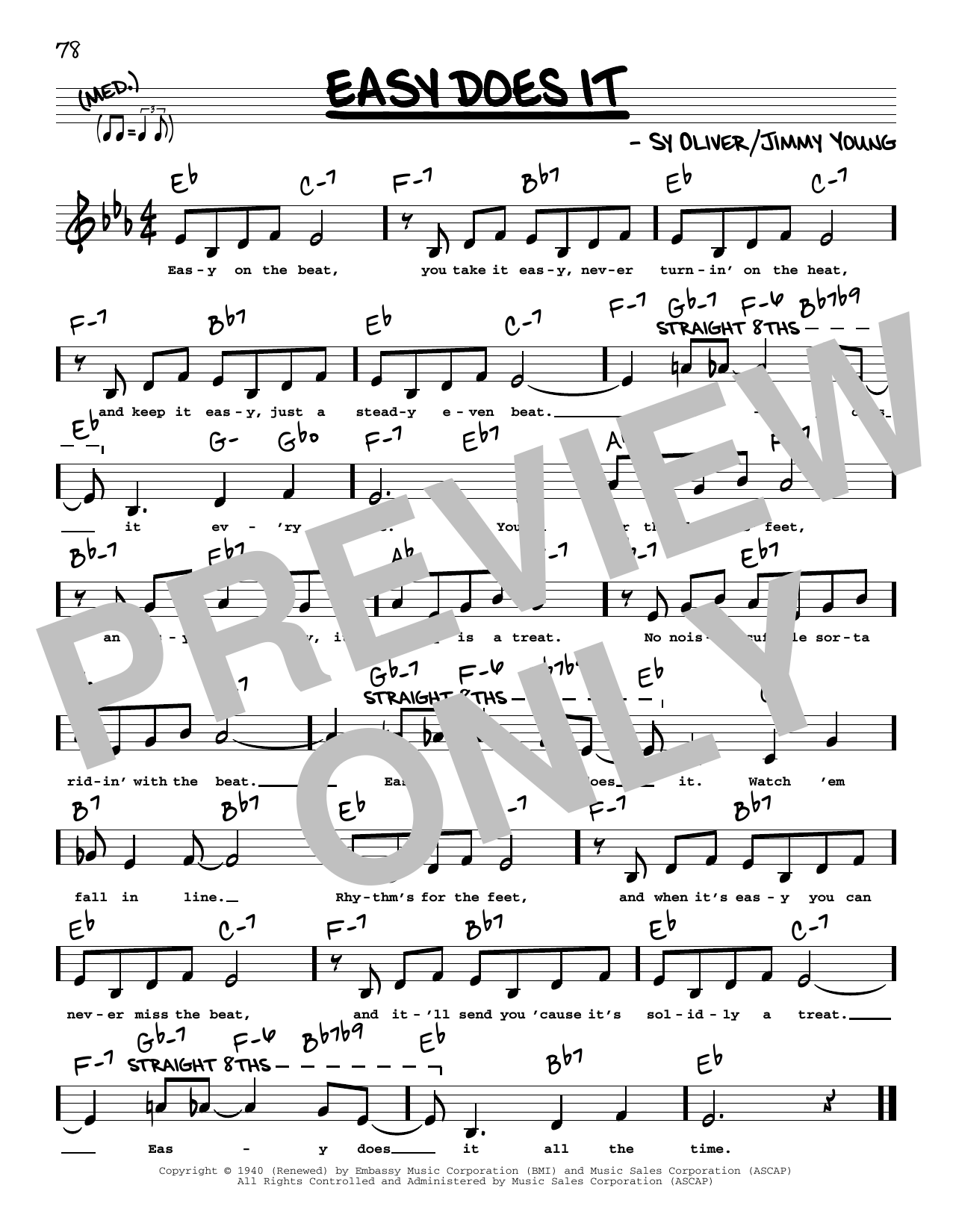 Jimmy Young Easy Does It (Low Voice) Sheet Music