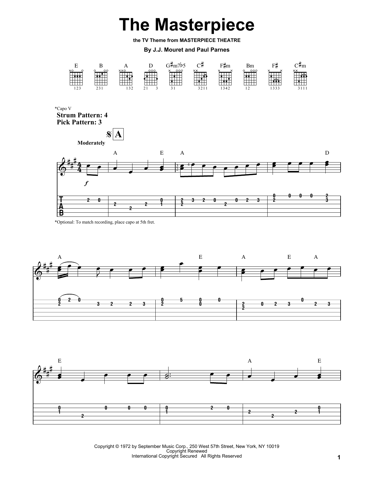 J.J. Mouret The Masterpiece Sheet Music