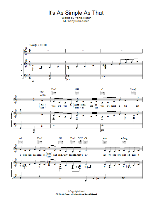 Jo Stafford It's As Simple As That Sheet Music