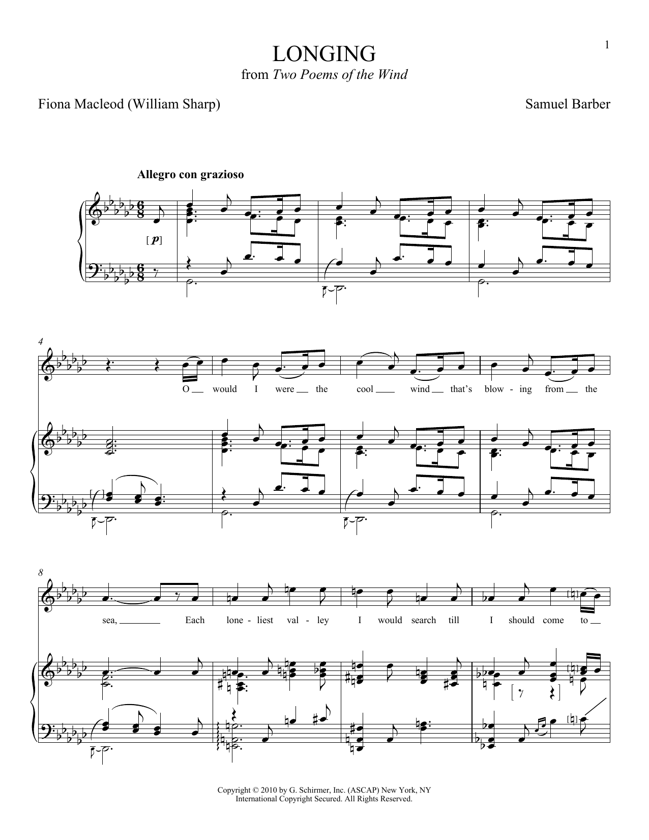 Joan Frey Boytim Longing Sheet Music
