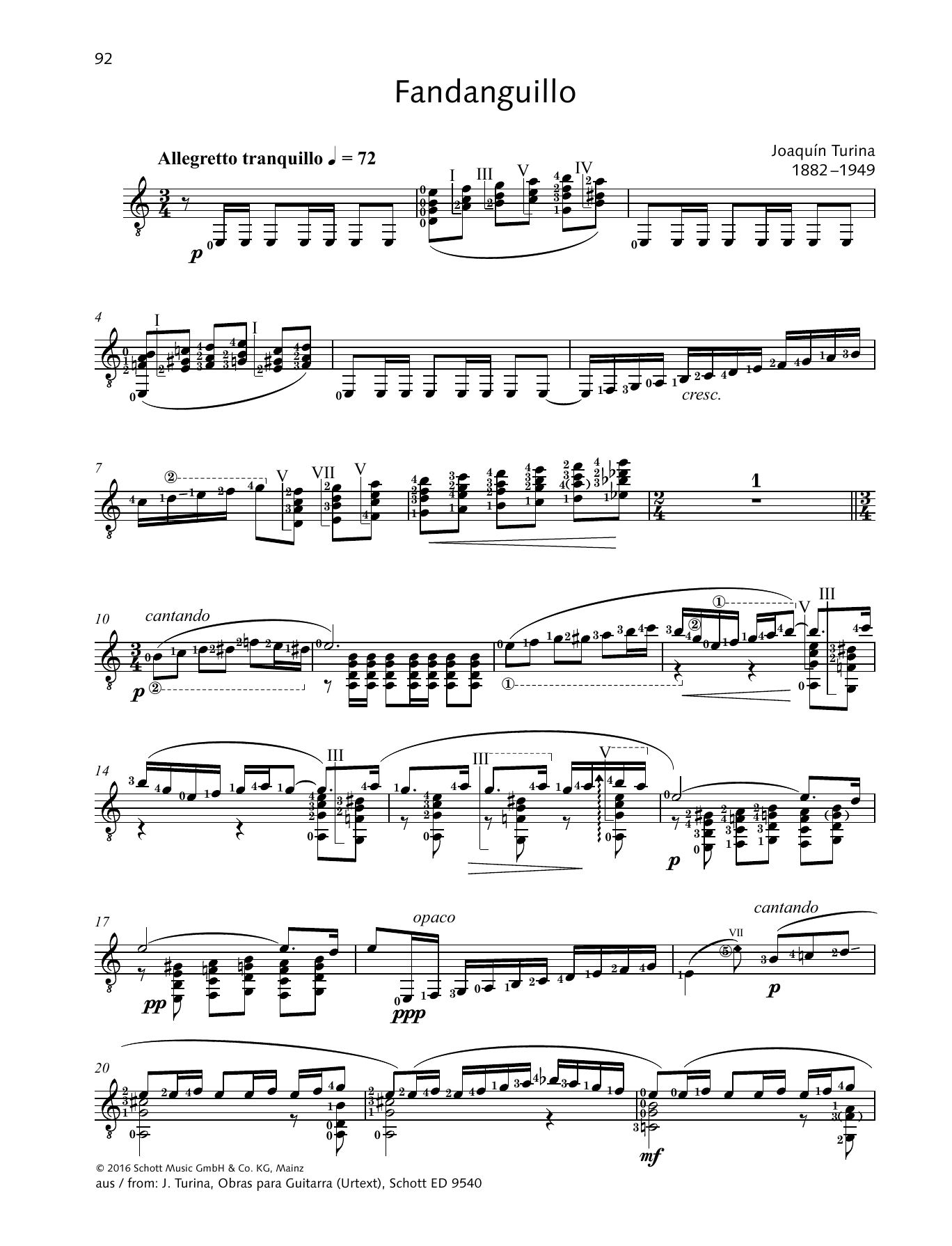 Joaquín Turina Fandanguillo Sheet Music