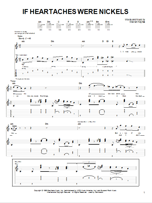 Joe Bonamassa If Heartaches Were Nickels Sheet Music