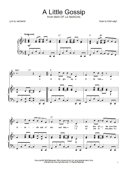 Joe Darion A Little Gossip Sheet Music