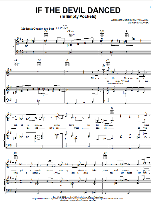 Joe Diffie If The Devil Danced (In Empty Pockets) Sheet Music