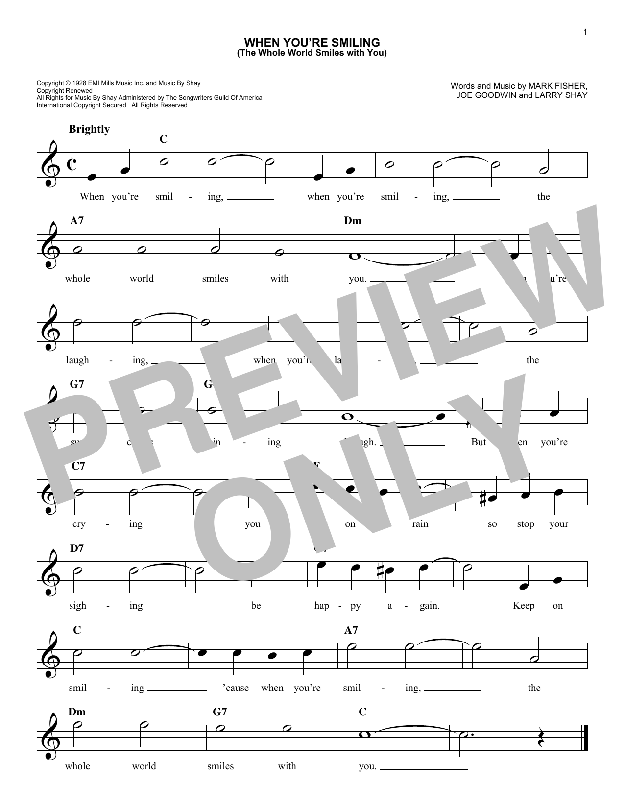 Joe Goodwin When You're Smiling (The Whole World Smiles With You) Sheet Music