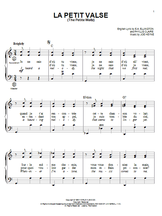 Joe Heyne The Petite Waltz Sheet Music