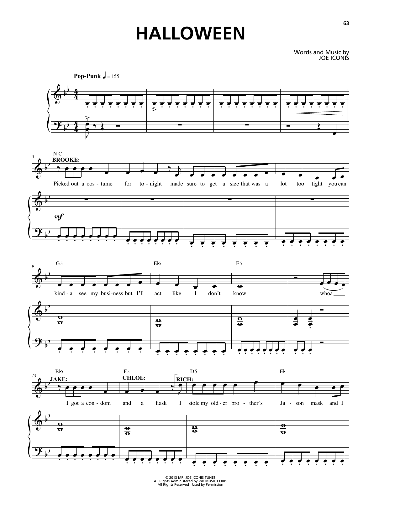Joe Iconis Halloween (from Be More Chill) Sheet Music